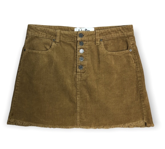 Indigo Rein Half Button Front Corduroy Mini Skirt - Picture 3 of 6